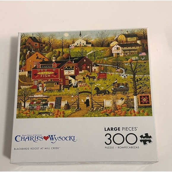🧩 Charles Wysocki Americana - "Blackbirds Roost At Mill Creek" 🦅🏡 - Picture 1 of 2